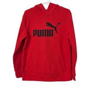 Puma Kids Red Hoodie Pullover Sweatshirt‎ Size Youth Large EUC Fall Winter Teen